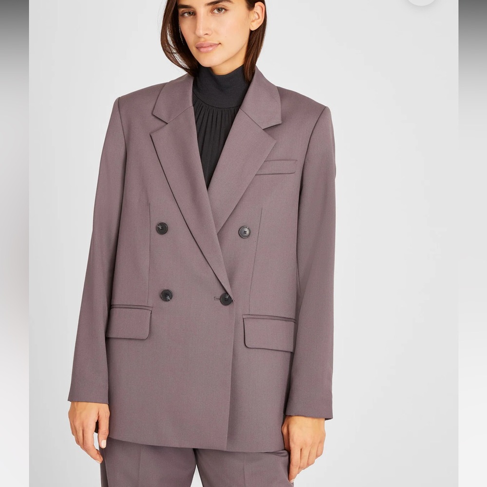 Women's Double-Breasted Blazer Jacket - Mauve